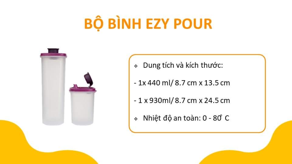 Bộ Bình Đựng Dầu Tupperware Ezy Pour 930ml Và 430ml