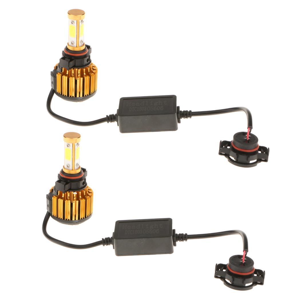 High Quality 2Pcs Car LED COB Headlight Fog Work Light Lamp DRL Gold