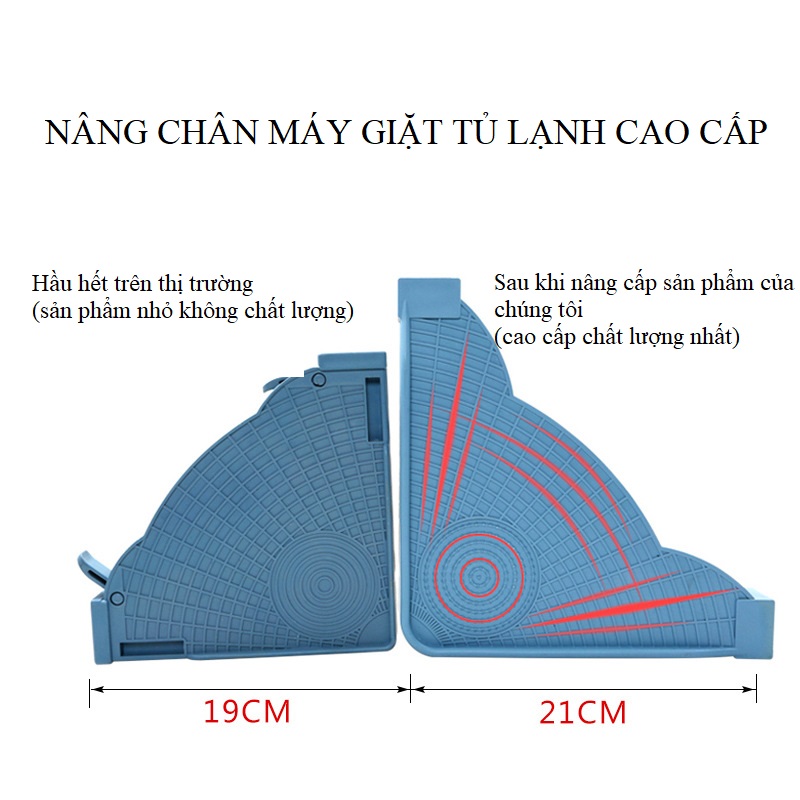 Chân đế tủ lạnh, máy giặt có bánh xe tùy chỉnh 57cm - 100cm