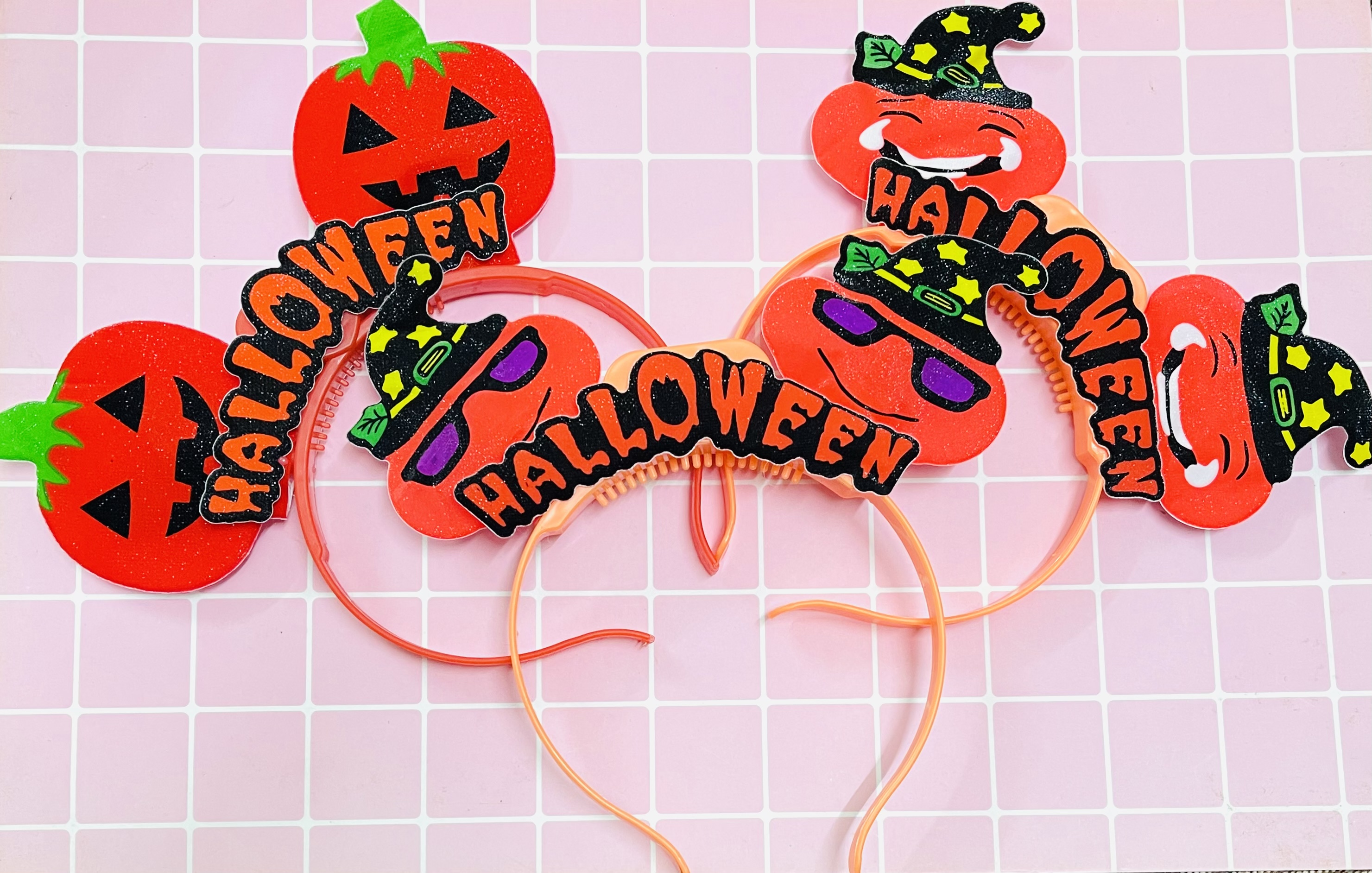 Bờm bí ngô có đèn hoá trang halloween/ Bờm tóc chơi halloween