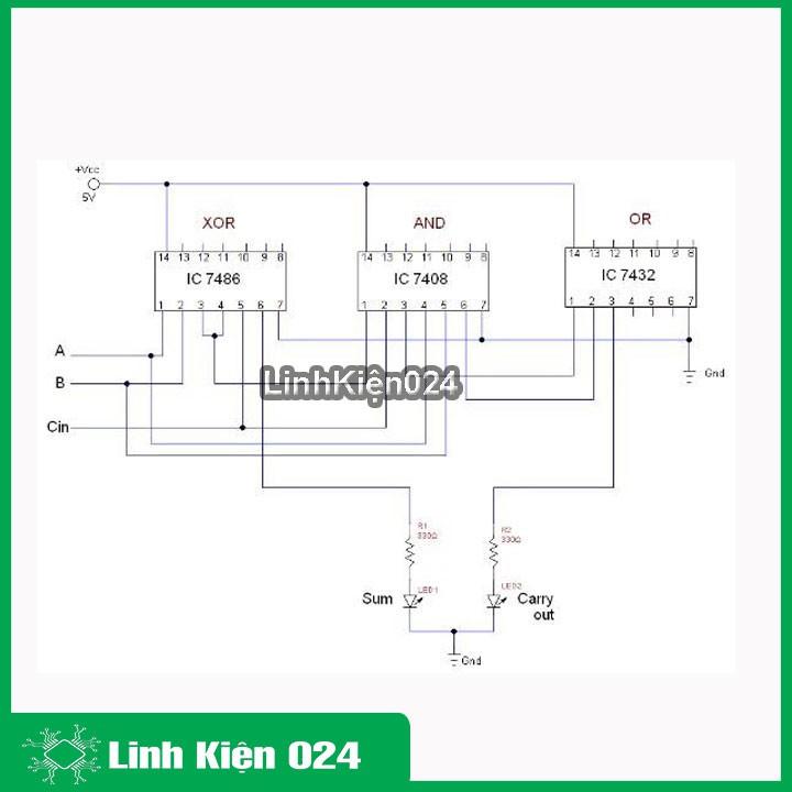 Chíp 74LS83 4-bit Binary Full Adder DIP16