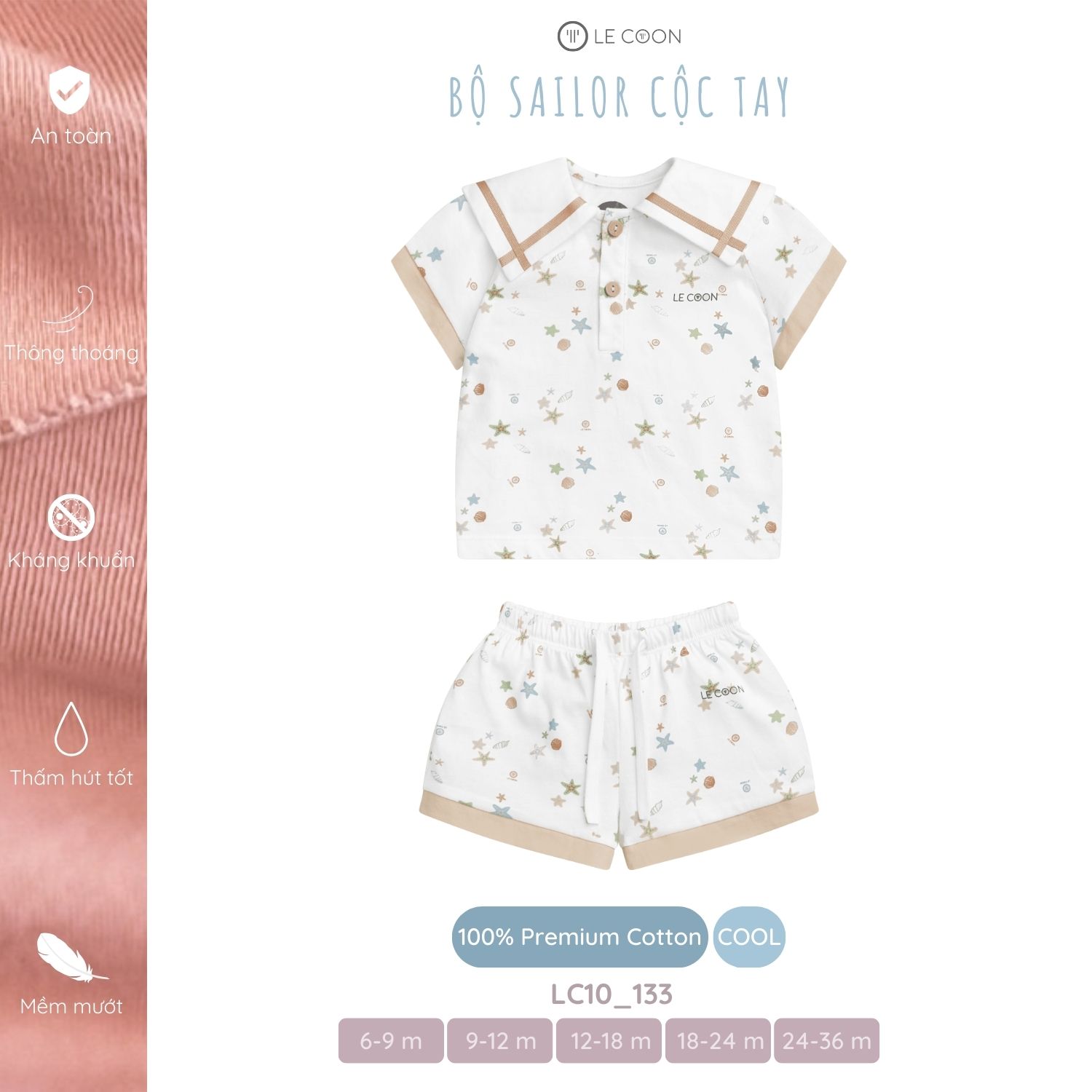 LE COON | Bộ Sailor Cộc Tay | COOL | 6 tháng-3 tuổi