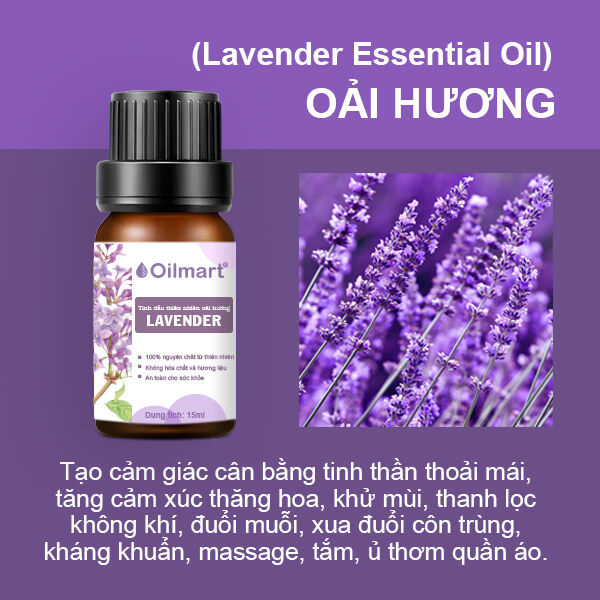 Tinh Dầu Thiên Nhiên Oải Hương Oilmart Lavender Essential Oil 15ml