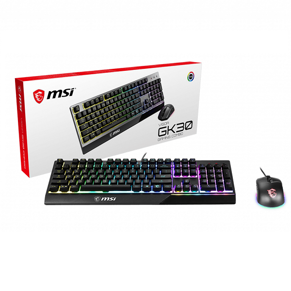 Bộ bàn phím, chuột gaming giả cơ có dây MSI Vigor GK30 US (màu đen) - Hàng chính hãng