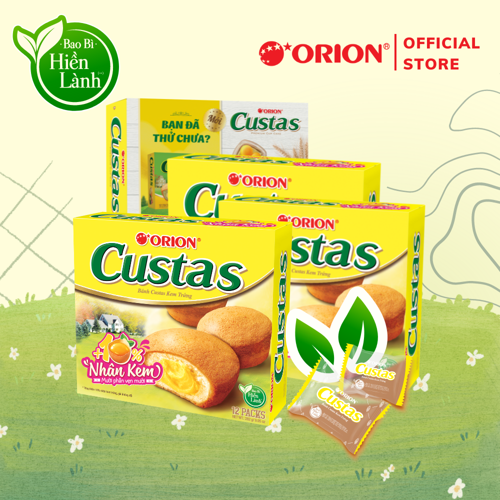 Combo 4 hộp bánh Custas Orion vị kem trứng