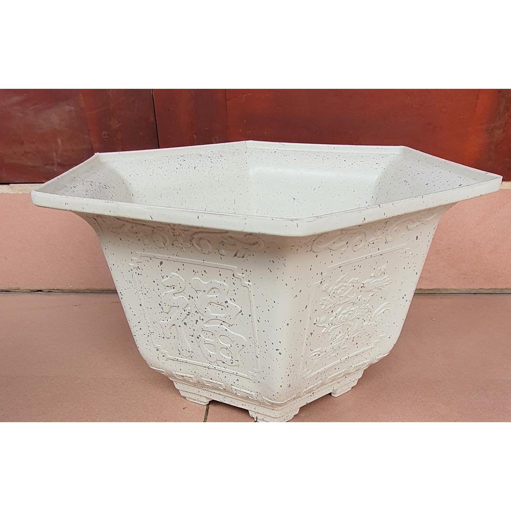 Chậu nhựa lục giác Phúc, Lộc, Thọ L19 đa sắc màu