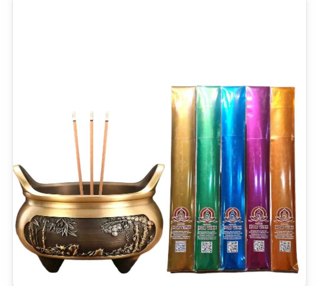 NHANG HOA VINH CHÍNH HÃNG - TRẦM LIÊN HOA 80 CÂY - MÀU CAM ĐẤT 15K - 4 TẤC