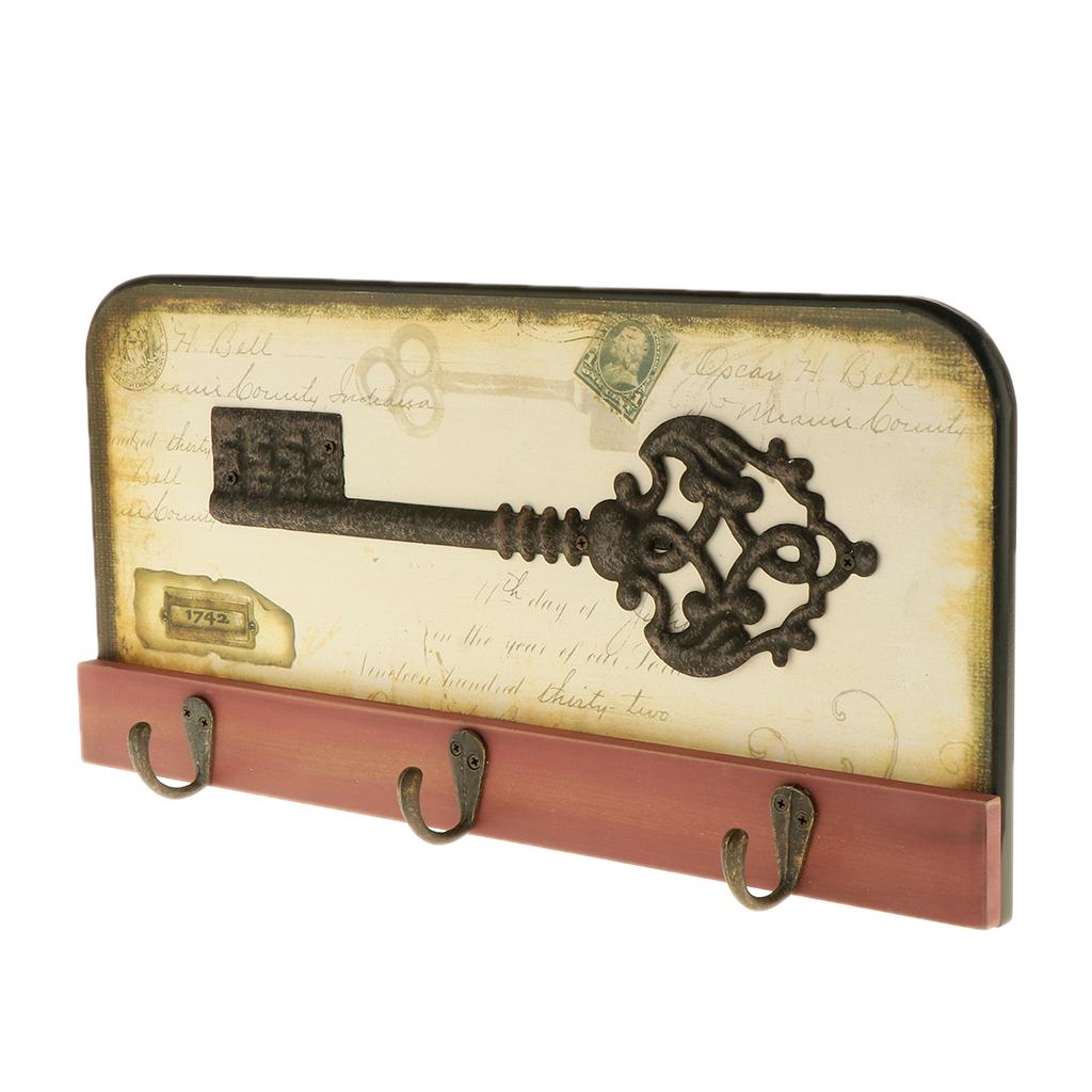 Wall Mounted Coat Hooks, Coat Hooks 3 Hooks Coutry Style For Key Hat