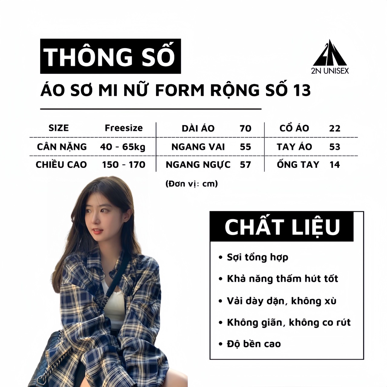 Áo sơ mi nữ khoác ngoài form rộng unisex - Áo sơ mi sọc xanh đen số 13