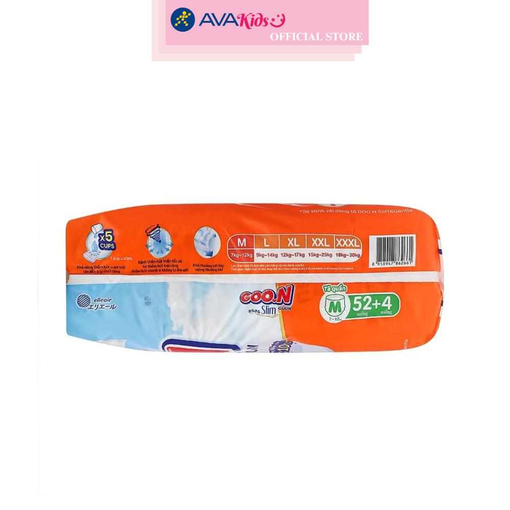 Tã quần GOO.N Slim size M 52 + 4 miếng (7 - 12 kg)