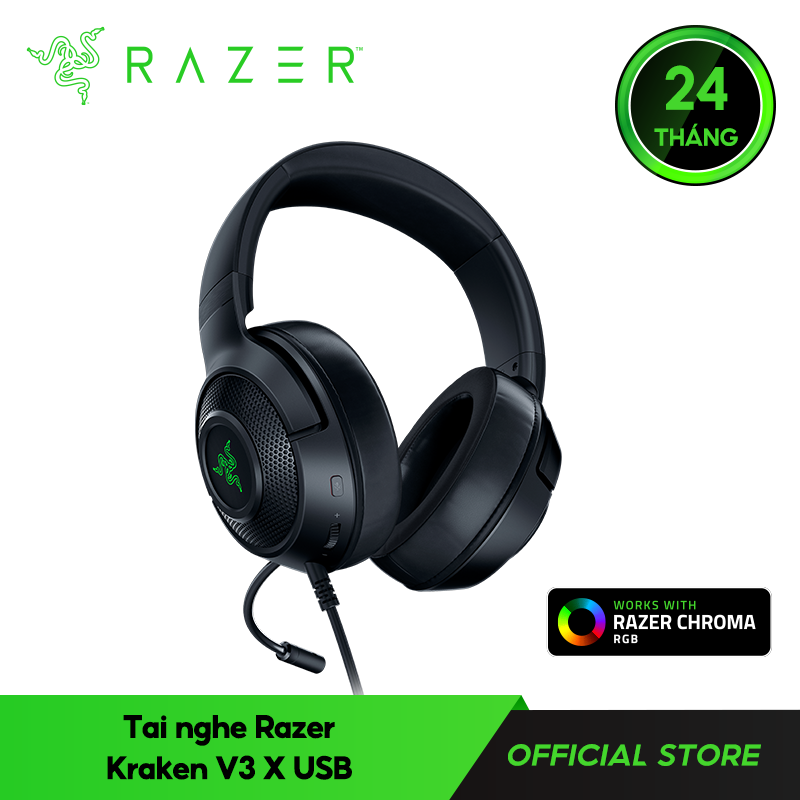 Tai Nghe Gaming Razer Kraken V3 X USB - Hàng Chính hãng