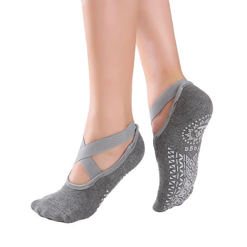 Băng Yoga Pilates Socks cho phụ nữ múa ba lê múa bông chống trượt chống trượt sock tập thể dục tập thể dục slipper chạy tay cầm khóa Color: B-Skin Color