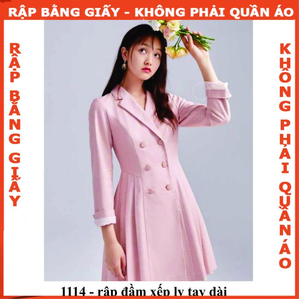 Rập đầm xếp ly tay dài mã 1114 - giấy A0 (BẢN VẼ)