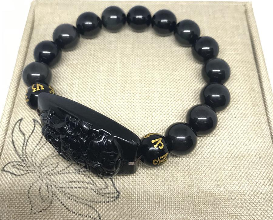 VÒNG TAY PHẬT BẢN MỆNH ĐÁ OBSIDIAN PHẬT THIÊN THỦ THIÊN NHÃN