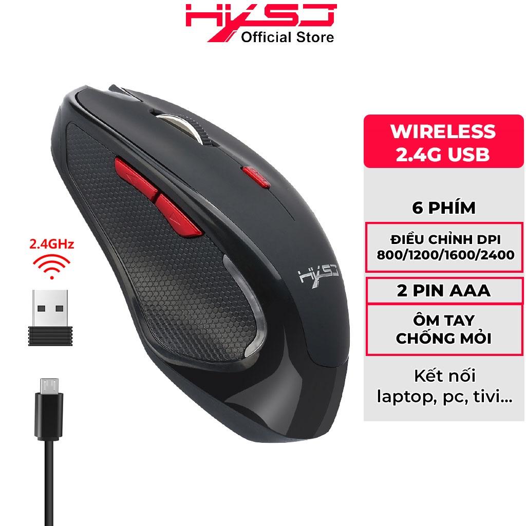 Chuột không dây HXSJ T21 USB 2.4G Văn phòng mouse 2400dpi Gaming, kết nối PC,laptop,tivi - hàng chính hãng