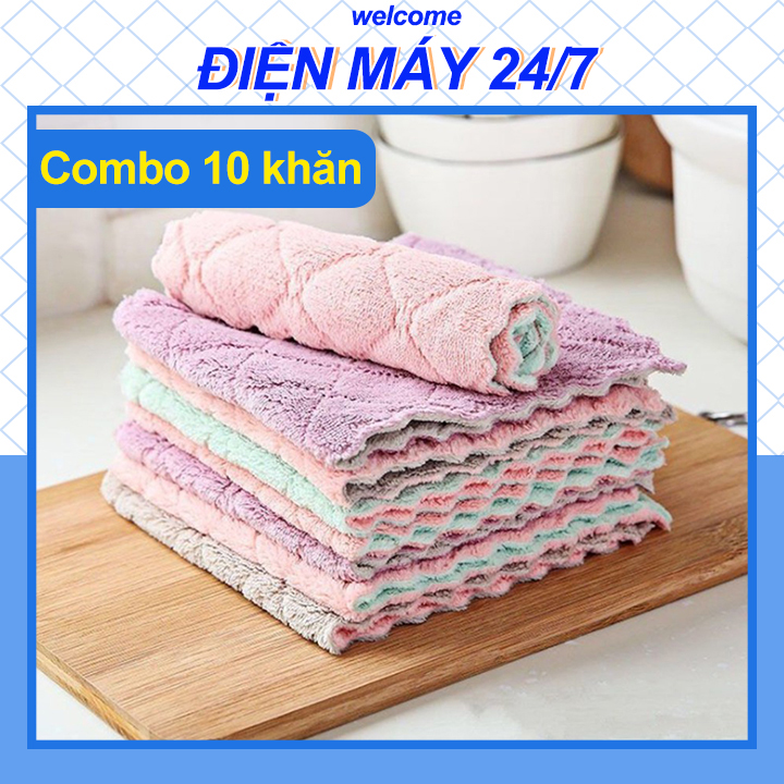 Combo 10 khăn lau đa năng tiện lợi, thấm hút tốt