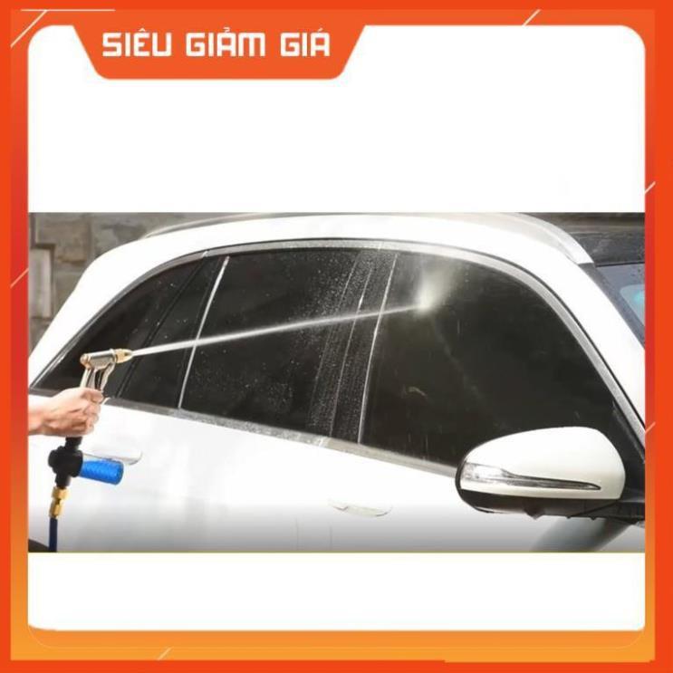 Bộ dây vòi xịt nước rửa xe,tưới cây .tăng áp 3 lần,loại 3m,5m 206701-2 đầu đồng,cút nhựa nối nhựa đen+ tặng đai