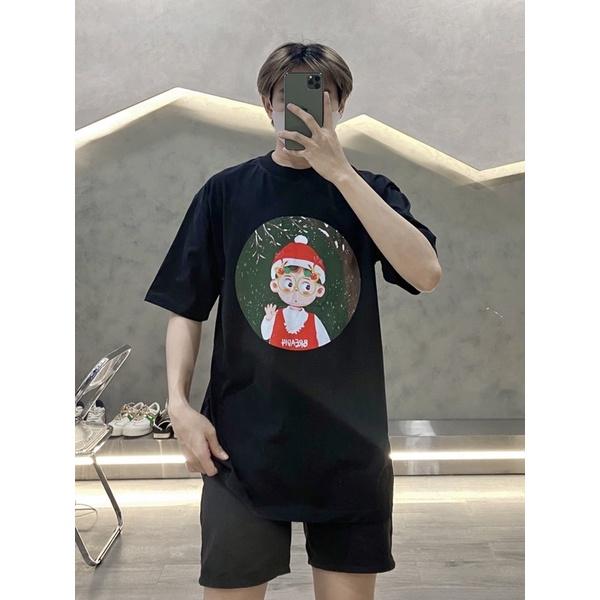 Áo thun đôi áo noel cotton 2 chiều trắng đen