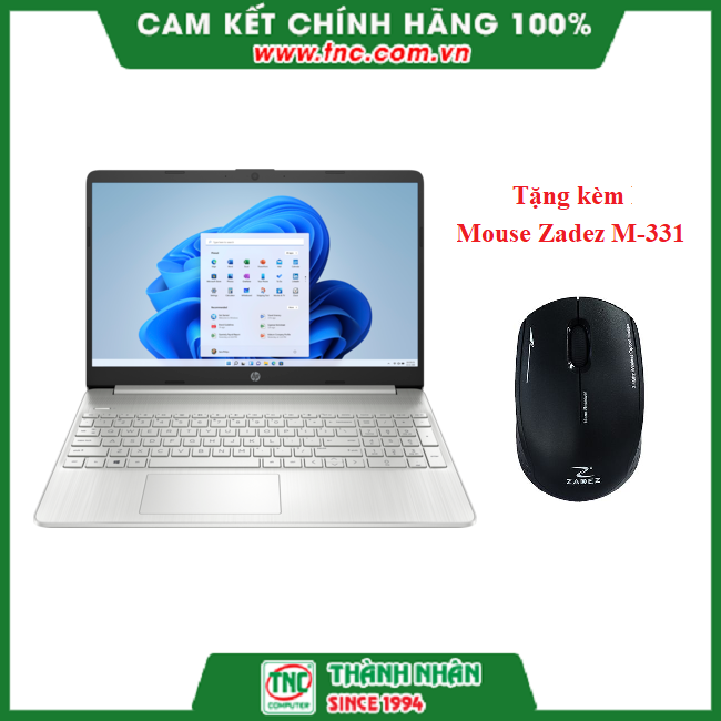 Laptop HP 15s-fq5079TU 6K799PA (Bạc) (Tặng kèm Mouse Zadez M331) - Hàng chính Hãng