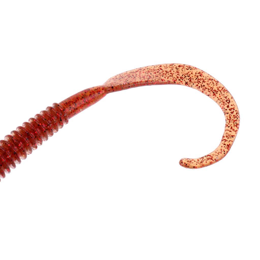 5Pcs Soft Earthworm Worm Lure Fishing Baits Ribbed Body Lures Kit