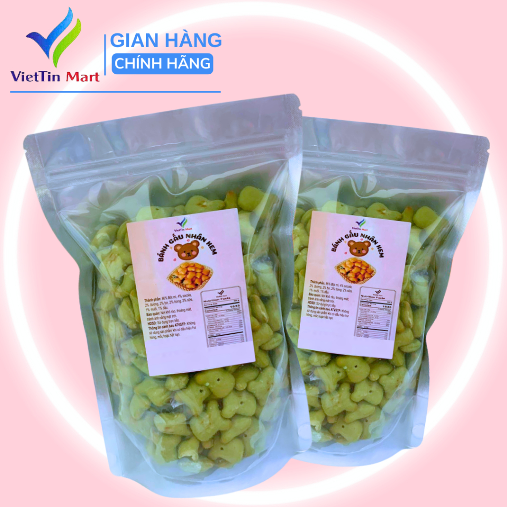 Bánh Gấu Chùm Ngây Nhân Kem Viettin Mart