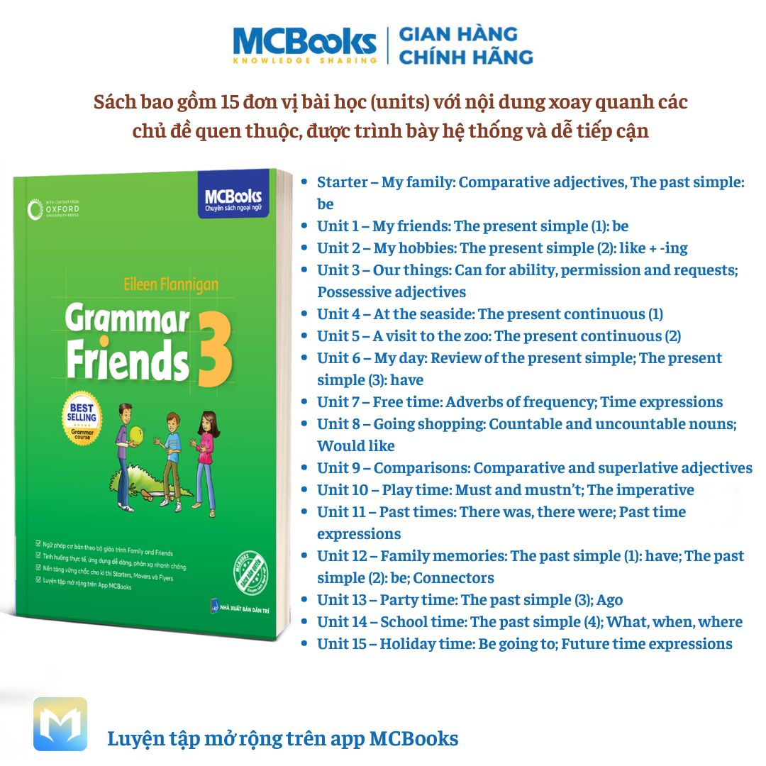 Sách - Combo Grammar Friends - Tài liệu học Tiếng Anh chuẩn quốc tế Tiểu học và THCS