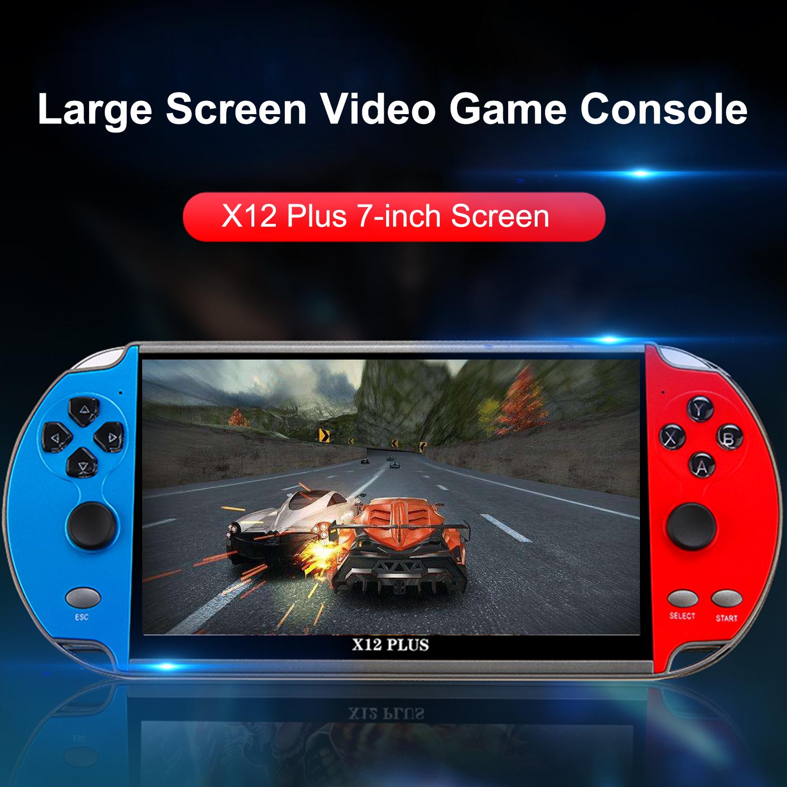 X12 Plus 7 inch Video Game Console Built in 1000 Games 16GB Handheld Double Joystick Game Controller Spupport AV Output