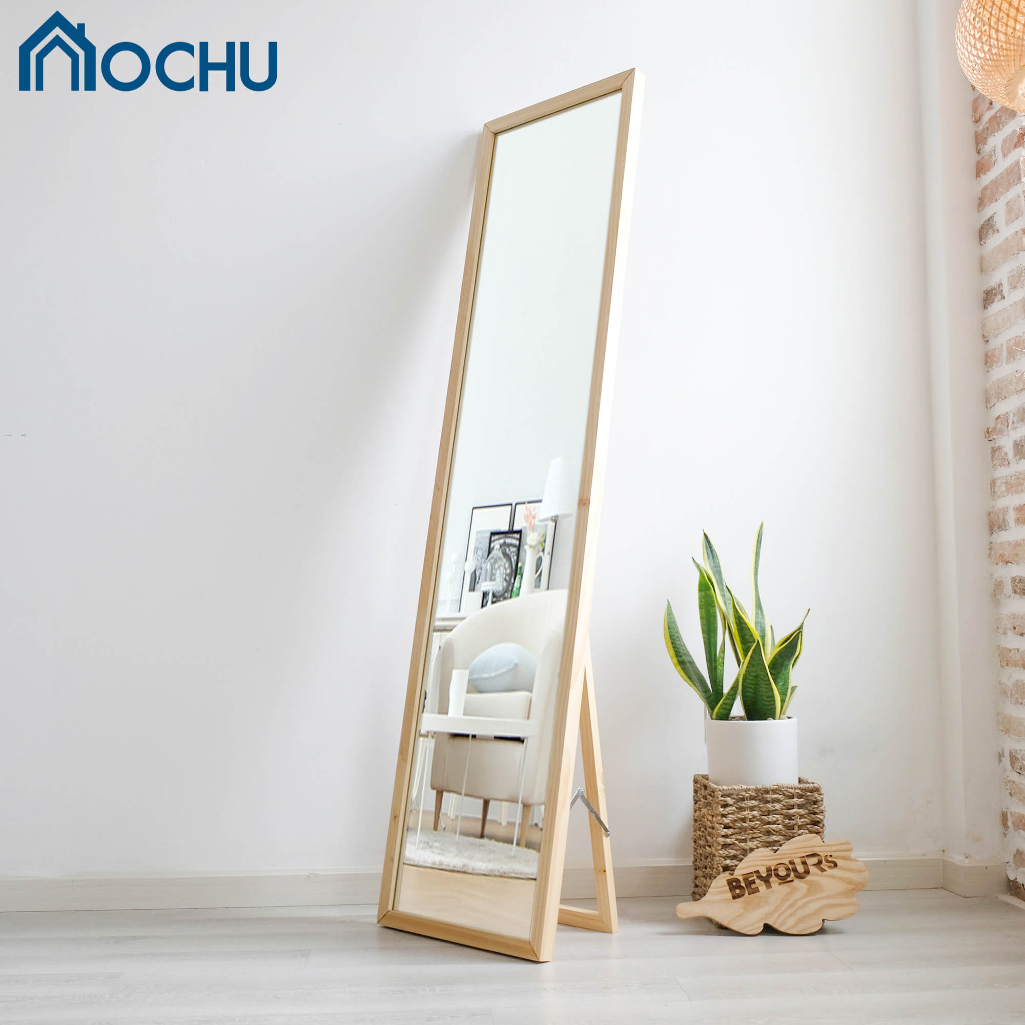 Gương Đứng Soi Toàn Thân Tràn Viền Khung Gỗ OCHU - A Mirror - Natural