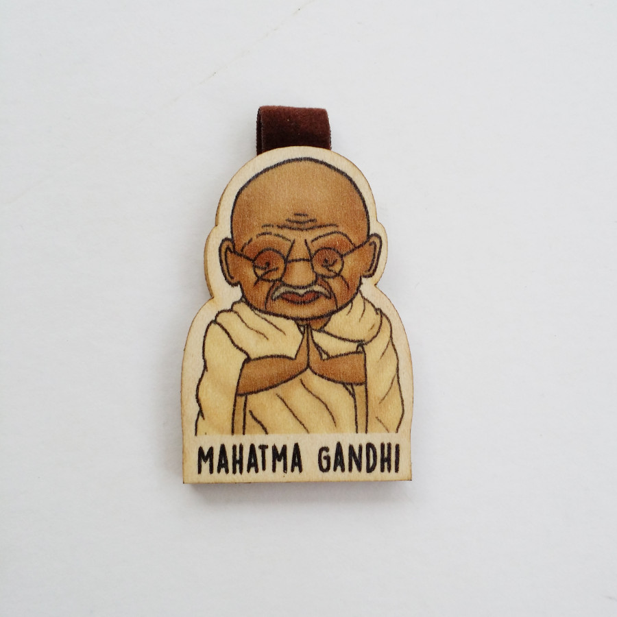 Bookmark gỗ nam châm Mahatma Gandhi BO032