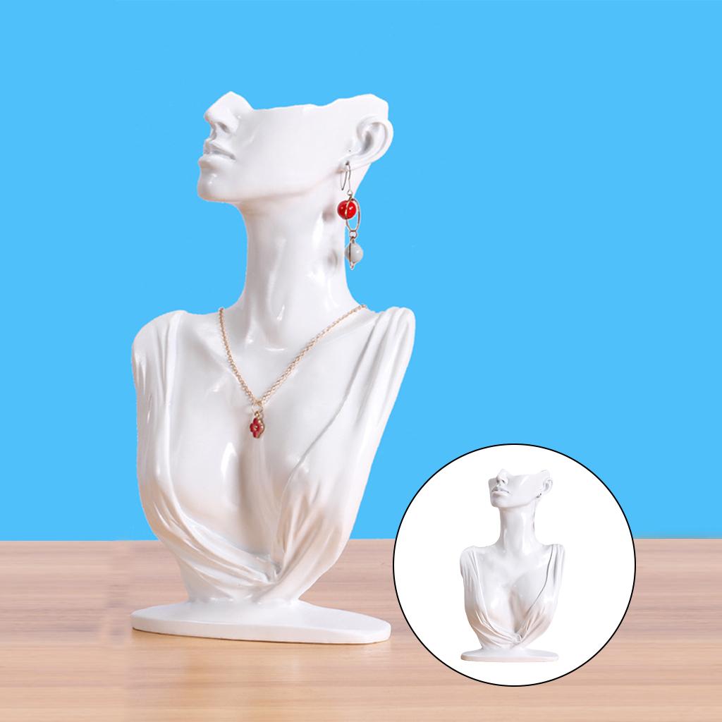 Resin Necklace Earring Display Bust Pendants Holder Organizer Mannequin for Women Personal Use Home Stable Easy Use