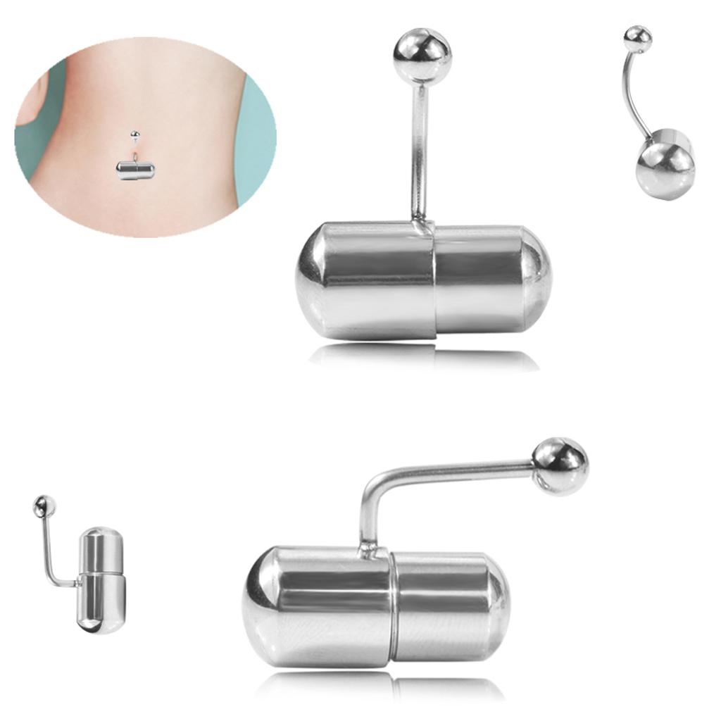 Silver stainless steel vibrating belly button navel ring nose lip body ring