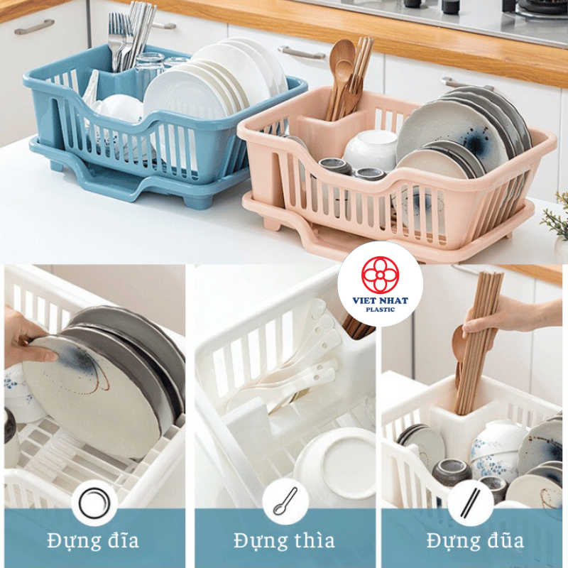 Rổ Úp Chén Bát Tiện Ích Việt Nhật (3535) - Việt Nhật Plastic