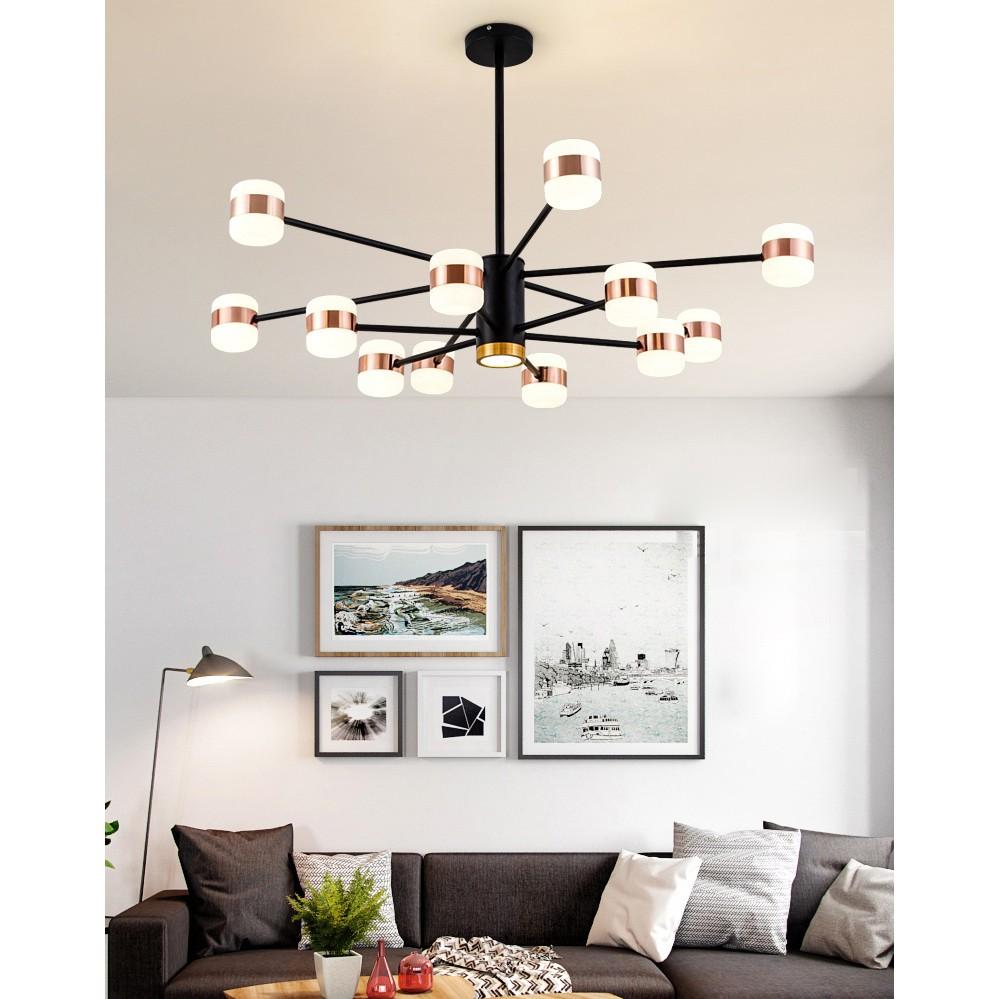 Đèn chùm 12 tay 3 màu ánh sáng độc đáo trang trí nội thất hiện đại sang trọng