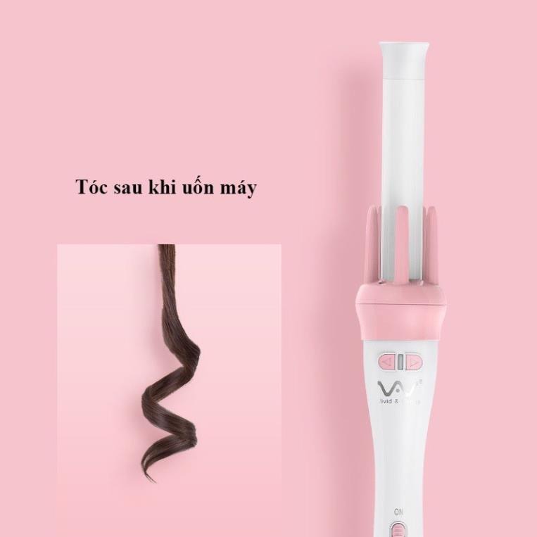 Máy Uốn Tóc Làm Xoăn Tự Động VIVID&VOGUE Tặng Kèm Lược Kẹp Tóc - Hàng Chính Hãng