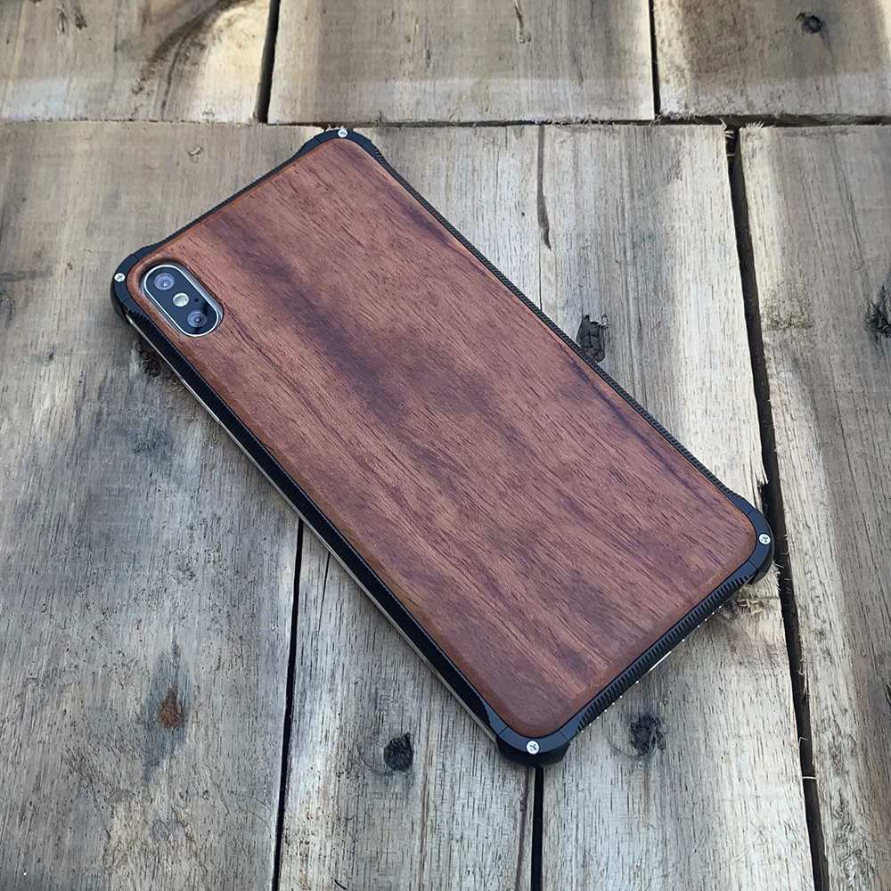 Ốp lưng gỗ viền hợp kim dành cho iPhone XS Max