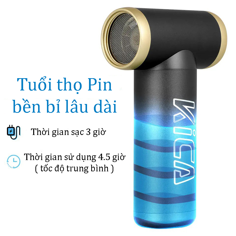 Quạt KICA Jetfan 2 Máy Thổi Khí Cao Cấp, Pin 1100mAh Động Cơ Không Chổi Than Mạnh Mẽ, Tốc Độ Quay 100000RPM Sức Gió 20m/s Hàng Nhập Khẩu Chính Hãng