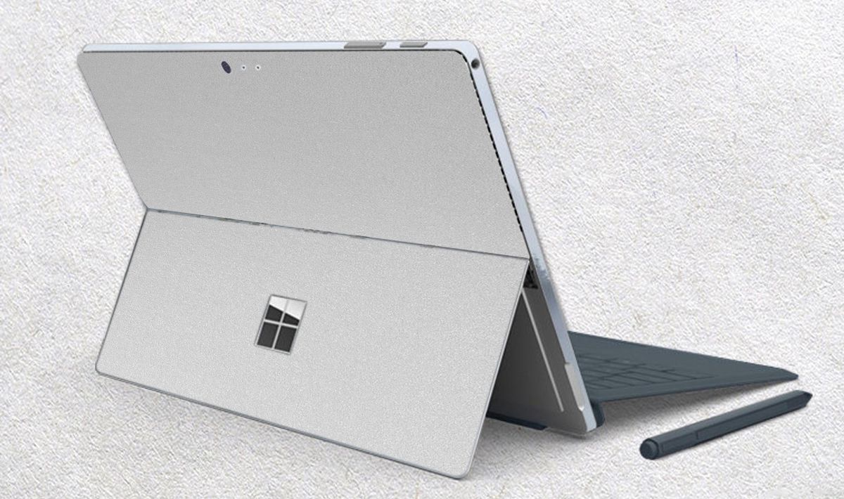 Skin dán hình Aluminum Chrome bạc mịn cho Surface Go, Pro 2, Pro 3, Pro 4, Pro 5, Pro 6, Pro 7, Pro X