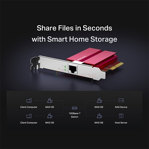 Card mạng PCIe Mercusys 10 Gigabit PCle Network Adapter MA510E - Hàng chính hãng