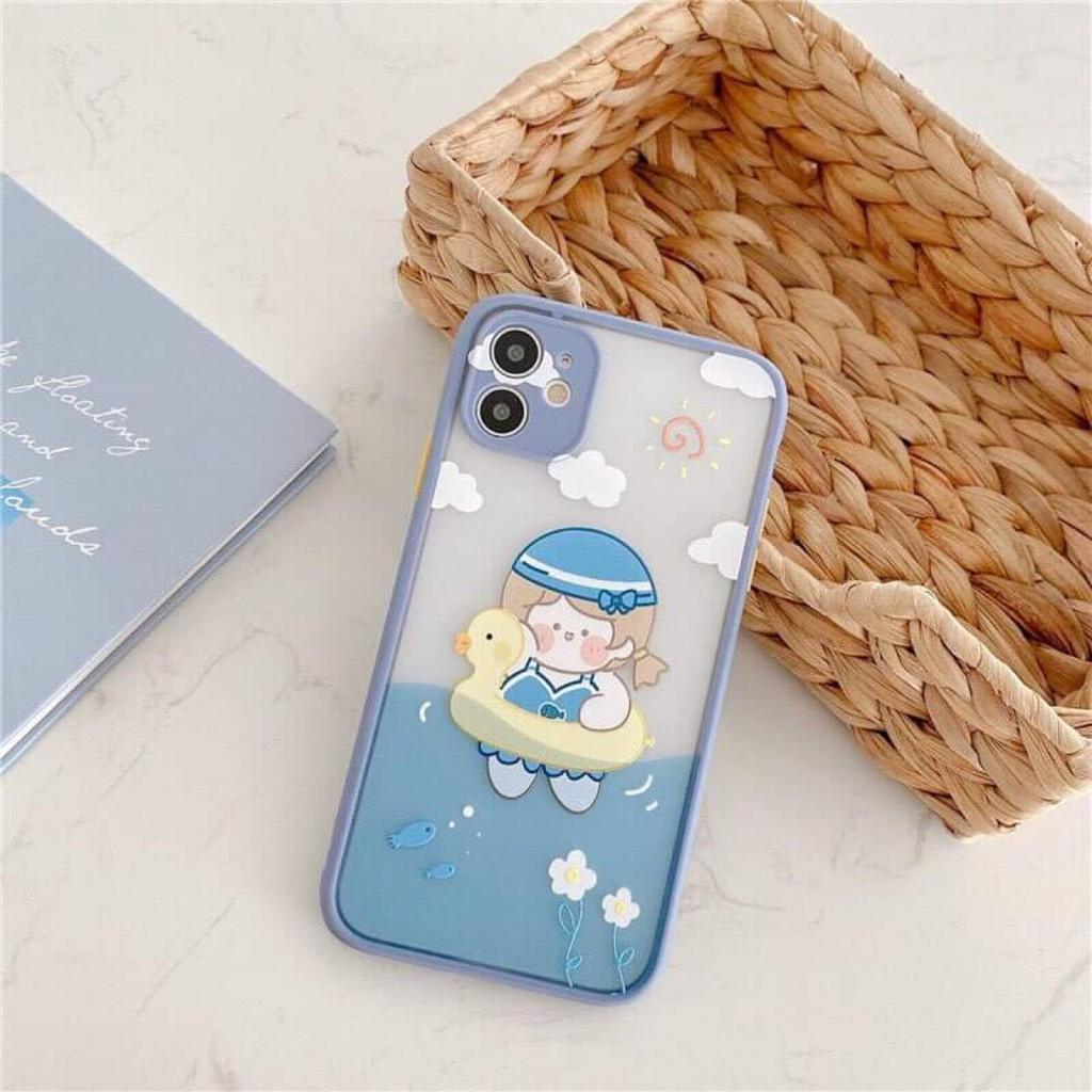 Ốp nhám in hình viền cao su non bảo vệ camera cho Ip 6G/7G/6P/7P/X/XSMAX/11/11PRO/11PROMAX