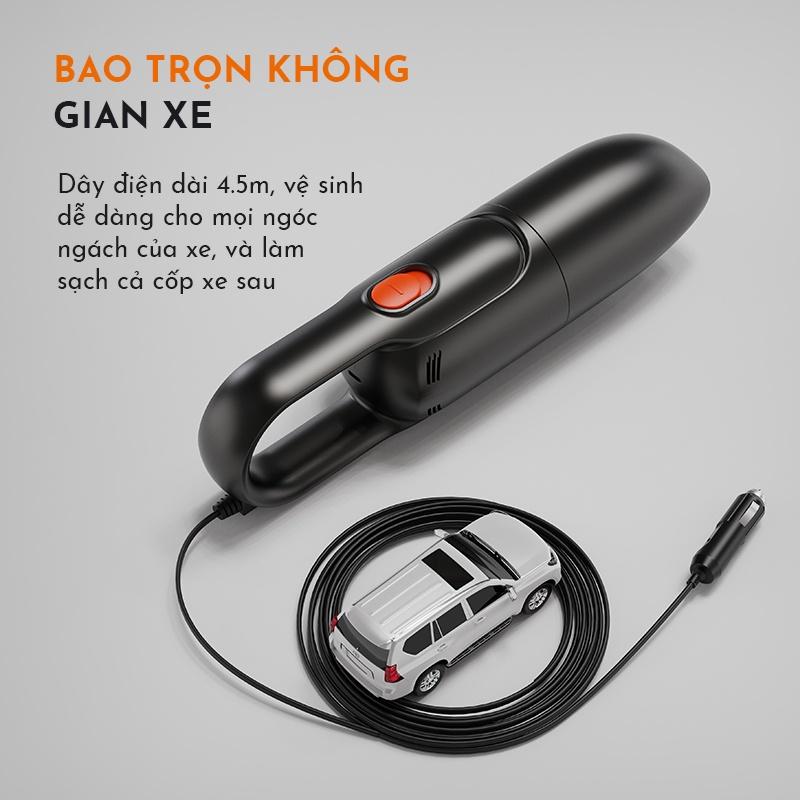 Máy hút bụi cầm tay GAABOR GVCC-M4A2 lực hút mạnh 4500pa cắm ô tô dây nguồn dài 4.5m - Hàng chính hãng