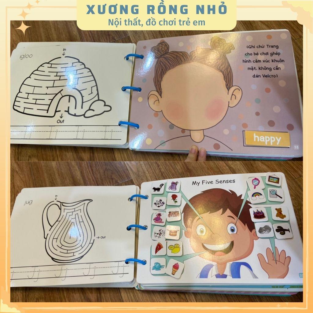 Học liệu bóc dán montessori 17, 31 chủ đề giáo dục sớm thông minh cho bé, bảng bận rộn quiet book, busy board