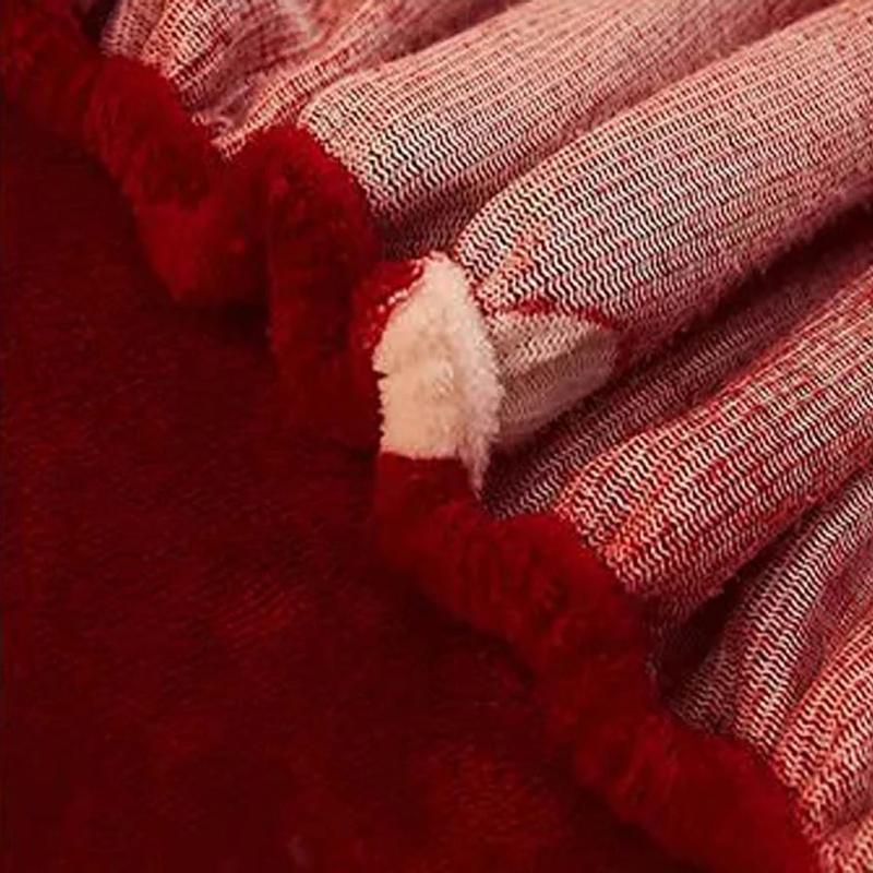 WOSTAR Mùa Đông Ấm Chồn Cashmere Thun Trang Bị Tấm Nệm Bao Da Bảo Vệ Giường Đôi Mềm Mại Ấm Cúng Vua Kích Thước Giường
