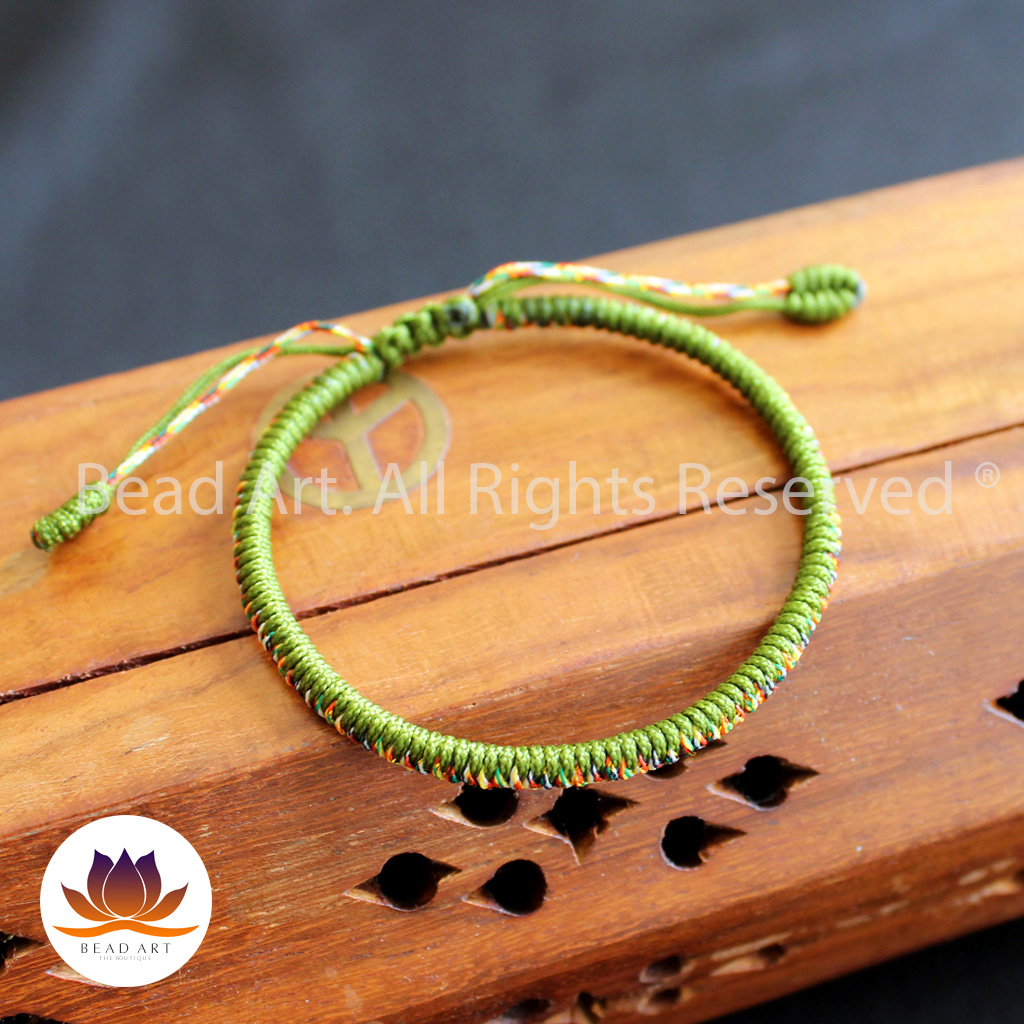 Vòng Tay Dây Ngũ Sắc Thắt Chỉ Màu Tibet Handmade , Mệnh Mộc, Hoả, Vòng Tay Phong Thuỷ, Chuỗi Hạt - Bead Art