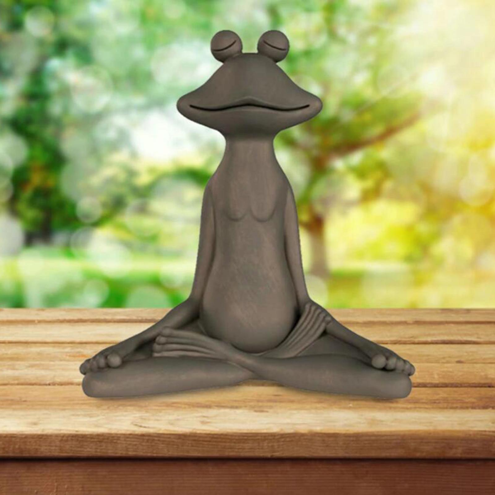 Frog Figurine Statue Home Yoga Studio Tabletop Meditation Sculpture Ornament
