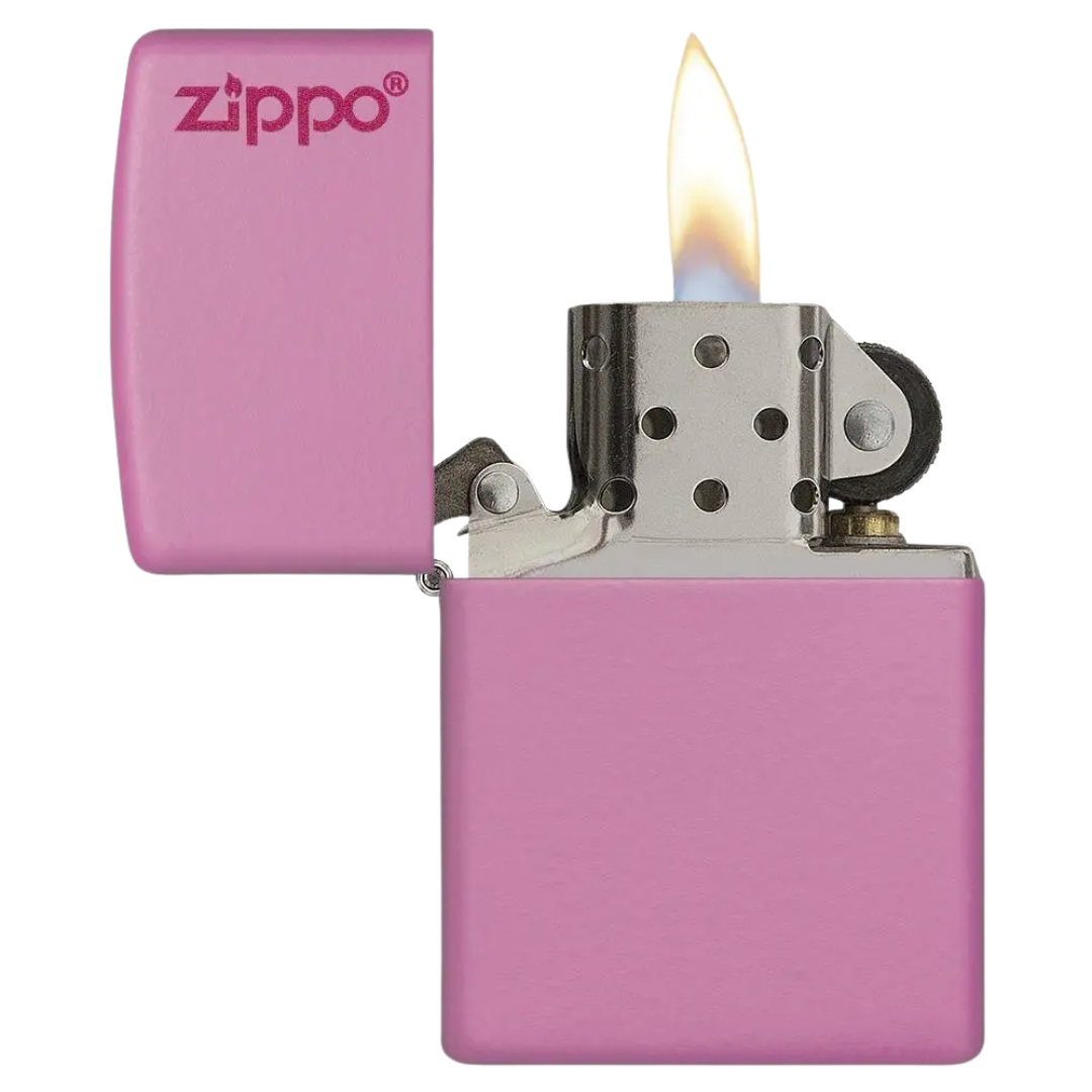 Bật Lửa Zippo Chính Hãng Mỹ Màu Hồng Matte – Vỏ Đồng Sơn Tĩnh Điện, Chống Gió, Khắc Logo Cá Tính