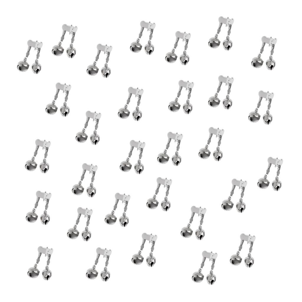 30Pcs Twin 2 Bells Ring Fishing Rod Clamp Bite Lure Alarms Fish Bite Ring Tackle