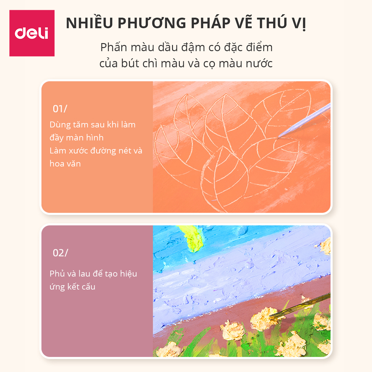 Bút Sáp Dầu Chuyên Nghiệp Deli - Hộp Giấy - 24/36 Màu - 72087 / 72088