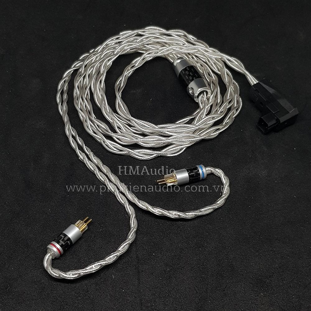 Dây tai nghe đồng mạ bạc  Litz 24AWG đường kính dây đơn 1.2mm tết 4 sợi - Connetor IM01/02/03 IM50/70 A2DC IE80/80s IE40Pro IE100/500 IE300/900 2Pin MMCX