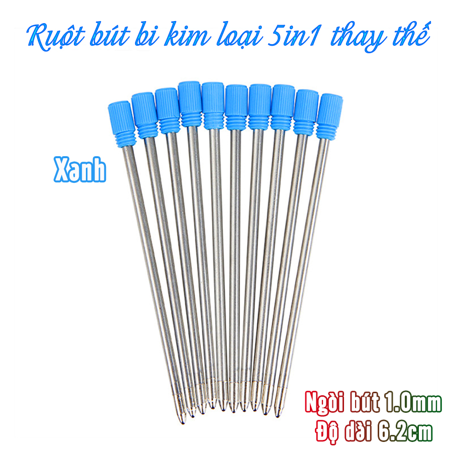 Combo 10 Ruột bút ký Bi kim loại 70mm 62mm 55mm ngòi 1.0mm thay thế - Ruột bút bi kim loại thay thế