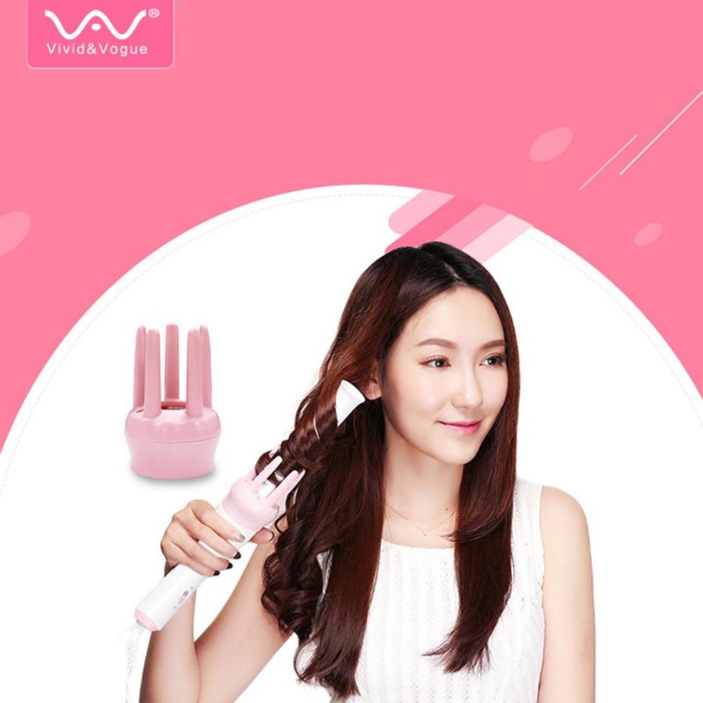 Máy uốn tóc làm xoăn tự động 360 độ VIVID & VOGUA, máy tạo kiểu tóc gợn sóng đa năng chuyện nghiệp, bảo hành 12 tháng